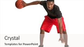  Presentation with college - Audience pleasing slide deck consisting of college student playing basket ball backdrop and a white colored foreground