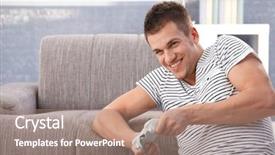  Presentation with video game addiction - Presentation theme enhanced with health concept painted multicolor text brain on torn paper background 3d render background and a sky blue colored foreground.