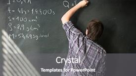  Presentation with colorful math - PPT theme featuring college student solving a math background and a gray colored foreground