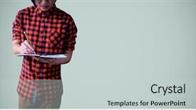  Presentation with light book - PPT theme enhanced with college student with book background and a  colored foreground