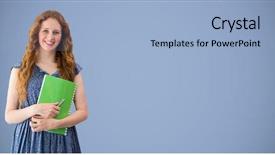  Presentation with purple green - Presentation theme enhanced with college student with green book background and a  colored foreground