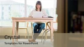  Presentation with college student money - Beautiful slides featuring college student with laptop study backdrop and a  colored foreground