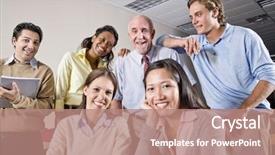  Presentation with group training - Slide deck having college students and teacher background and a coral colored foreground