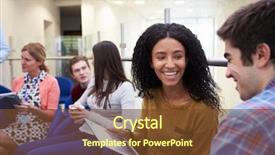  Presentation with college students - PPT layouts having college students having informal meeting background and a tawny brown colored foreground