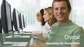  Presentation with college students - Colorful PPT layouts enhanced with college students in a computer backdrop and a  colored foreground