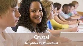  Presentation with african american college students - Presentation theme with college students in a university background and a coral colored foreground