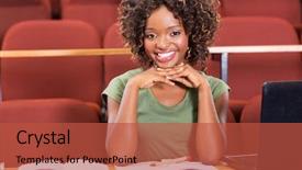  Presentation with college students - Slides having college students in lecture hall background and a red colored foreground