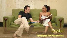  Presentation with college students - Theme featuring college students in poverty housing background and a tawny brown colored foreground