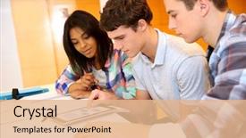  Presentation with college students - Cool new presentation with college students in training class backdrop and a coral colored foreground