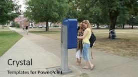  Presentation with college campus - Audience pleasing presentation consisting of college-students-on-campus-girls backdrop and a light gray colored foreground