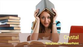  Presentation with examination - Audience pleasing slides consisting of college students preparing examination - stressed young woman sitting backdrop and a tawny brown colored foreground