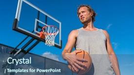  Presentation with basketball court - Amazing theme having college students ready school - basketball playing man on court backdrop and a ocean colored foreground
