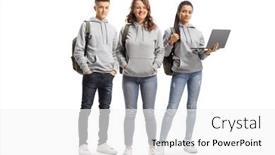  Presentation with college-students - Theme featuring college-students-with-backpacks background and a white colored foreground