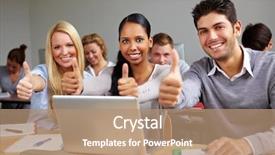  Presentation with class - Amazing theme having university success - successful students in class holding backdrop and a coral colored foreground