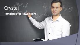  Presentation with math teacher - Cool new theme with college teachers - handsome young teacher writing math backdrop and a dark gray colored foreground