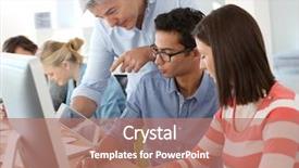  Presentation with college students - Cool new PPT layouts with college teachers - teacher with group of students backdrop and a coral colored foreground