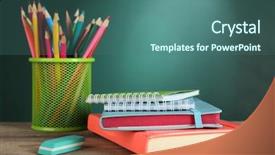  Presentation with green chalkboard - Cool new presentation theme with college templates - back to school template backdrop and a ocean colored foreground