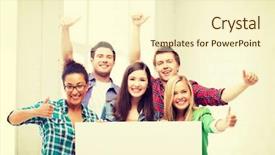  Presentation with board of education - Colorful presentation theme enhanced with college templates - education concept - group backdrop and a  colored foreground