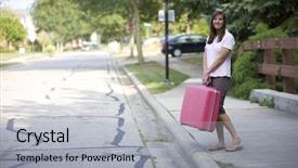  Presentation with traveller coffee - Slides having college tour - traveller waiting for a ride background and a light gray colored foreground