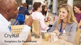  Presentation with college algebra - Beautiful slides featuring college tutors eating lunch together backdrop and a  colored foreground