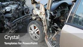  Presentation with traffic accident - PPT layouts consisting of collided cars after terrible accident background and a gray colored foreground