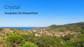  Presentation with europe - Audience pleasing presentation theme consisting of collioure-at-the-quest-coast backdrop and a light blue colored foreground