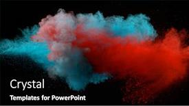  Presentation with black abstract - PPT theme having collision-of-colored-powder-isolated background and a black colored foreground