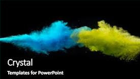  Presentation with collision - Audience pleasing PPT theme consisting of collision of two colored powders backdrop and a black colored foreground