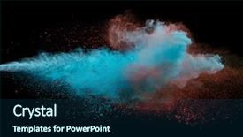  Presentation with collision - Presentation design consisting of collision of two colored powders background and a ocean colored foreground