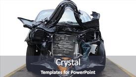  Presentation with road accident - PPT layouts consisting of car accident background and a tawny brown colored foreground
