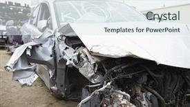  Presentation with traffic accident - Audience pleasing presentation design consisting of damaged car involved in traffic backdrop and a  colored foreground