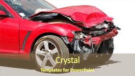  Presentation with truck wreck - Presentation theme having car bumper repair - wreck background and a violet colored foreground