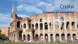  Presentation with rome - Slide deck featuring colloseum in rome italy background and a light blue colored foreground