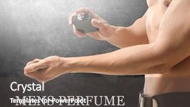  Presentation with cologne - Colorful slide deck enhanced with cologne and text on dark backdrop and a dark gray colored foreground