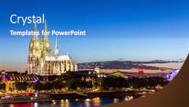  Presentation with cologne - Cool new theme with cologne cathedral along river rhine germany backdrop and a teal colored foreground