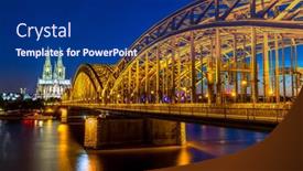  Presentation with cologne - Cool new slide deck with cologne cathedral and hohenzollern bridge cologne germany backdrop and a navy blue colored foreground