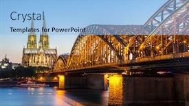  Presentation with cologne - PPT theme enhanced with cologne cathedral and hohenzollern bridge cologne germany background and a light blue colored foreground