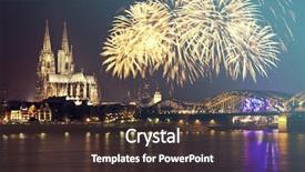  Presentation with cologne - Cool new PPT layouts with cologne cathedral with fireworks celebration backdrop and a tawny brown colored foreground