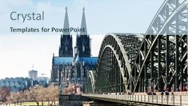  Presentation with cologne - Presentation design consisting of cologne-germany-march-14-2018 background and a sky blue colored foreground