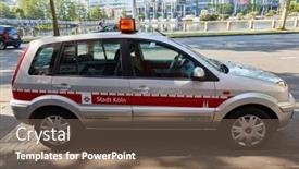  Presentation with cologne - Colorful slide deck enhanced with cologne-may-2020-empty-car backdrop and a tawny brown colored foreground