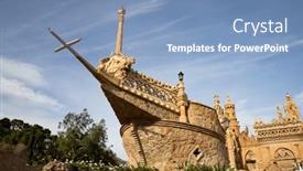  Presentation with christopher columbus - Presentation theme having colomares-castle-in-benalmadena-dedicated background and a teal colored foreground