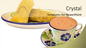  Presentation with hot chocolate - PPT theme having colombian cuisine hot chocolate background and a blonde colored foreground