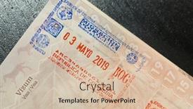  Presentation with passport - Beautiful slides featuring colombian-passport-stamp-for-entring backdrop and a lemonade colored foreground