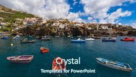  Presentation with town hall sky scrappers - Audience pleasing PPT layouts consisting of colonia - town camara de lobos backdrop and a ocean colored foreground