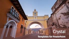  Presentation with central america - Audience pleasing PPT theme consisting of colonial architecture in ancient antigua backdrop and a tawny brown colored foreground