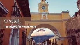  Presentation with architecture city - Cool new presentation with colonial architecture in ancient antigua backdrop and a coral colored foreground