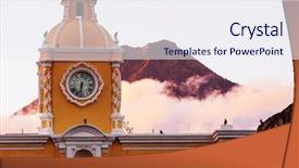  Presentation with central america - Cool new presentation with colonial architecture in ancient antigua backdrop and a sky blue colored foreground