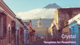  Presentation with central america - Amazing PPT layouts having colonial architecture in ancient antigua backdrop and a tawny brown colored foreground