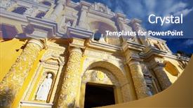  Presentation with central america - Colorful presentation theme enhanced with colonial architecture in ancient antigua backdrop and a ocean colored foreground