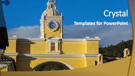  Presentation with central america - Beautiful presentation design featuring colonial architecture in ancient antigua backdrop and a teal colored foreground